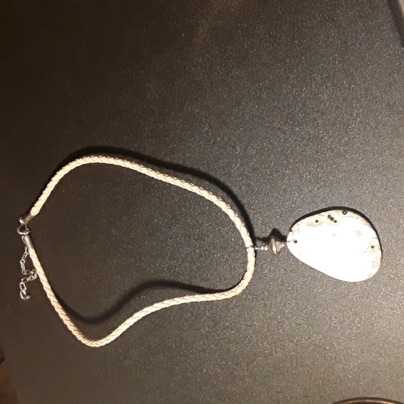 Handmade Stone Pendant With Braided Wrap Choker - Picture 8 of 8